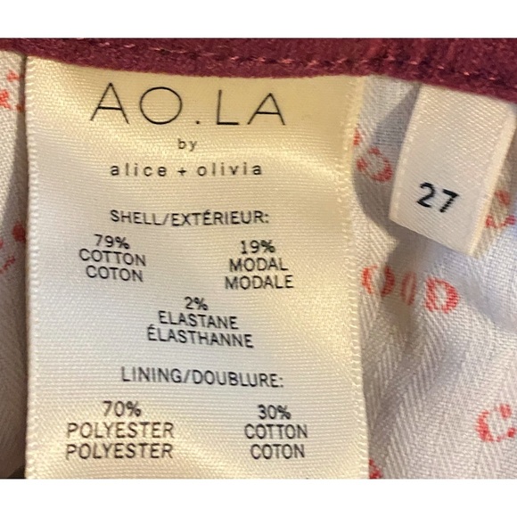 Alice + Olivia Good High Rise Velvet Purple Skinny Slim Jeans Pant - Picture 11 of 13